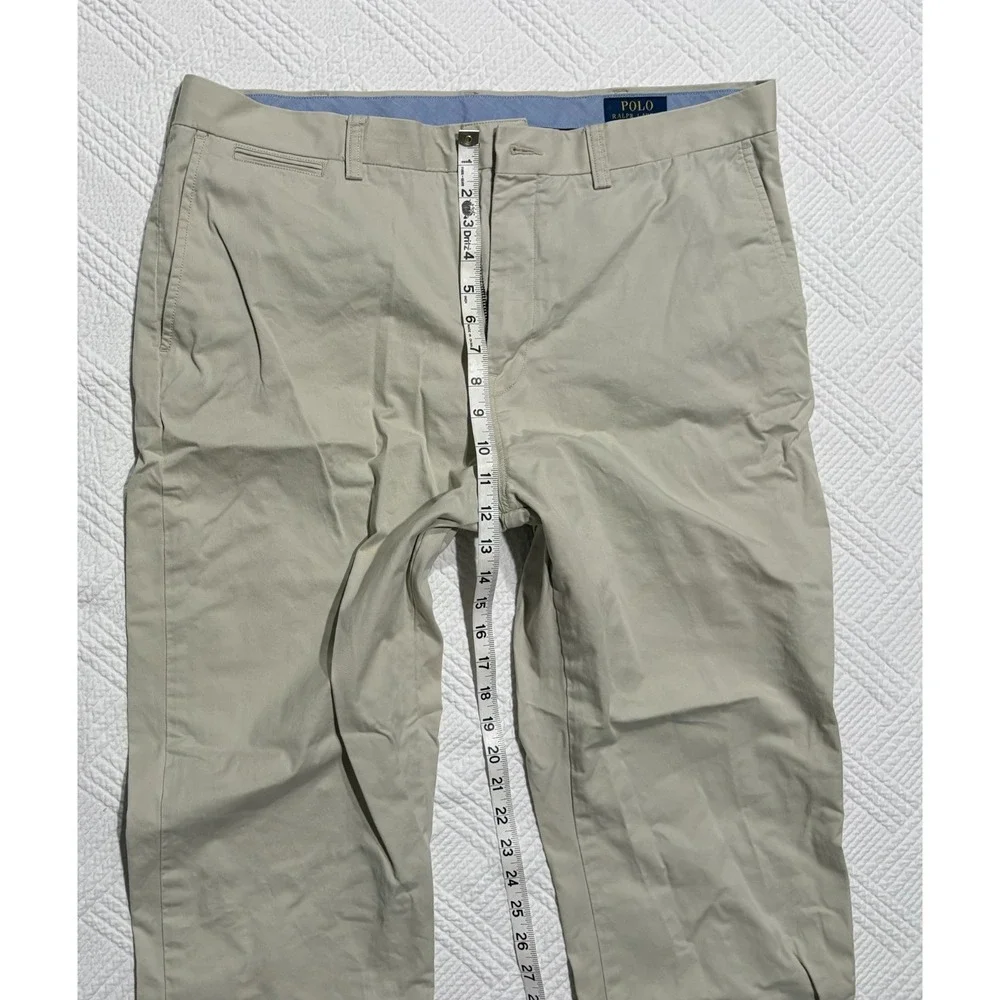 Polo Ralph Lauren Men's Tan Neutral Stretch Classic Fit Pants 36x30 Flat Front
